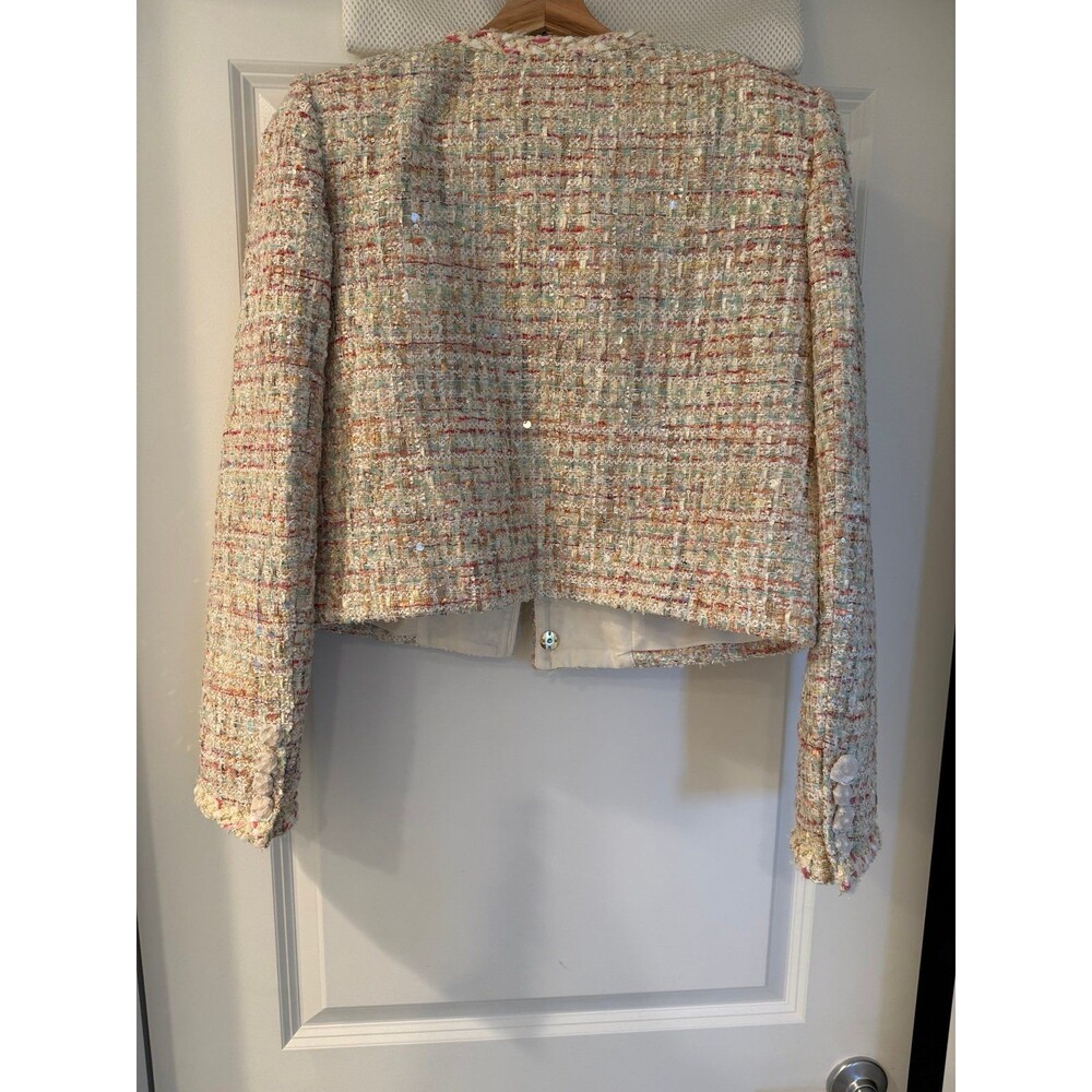 NWOT Self portrait  PASTEL BOUCLE BOXY JACKET - Picture 11 of 12